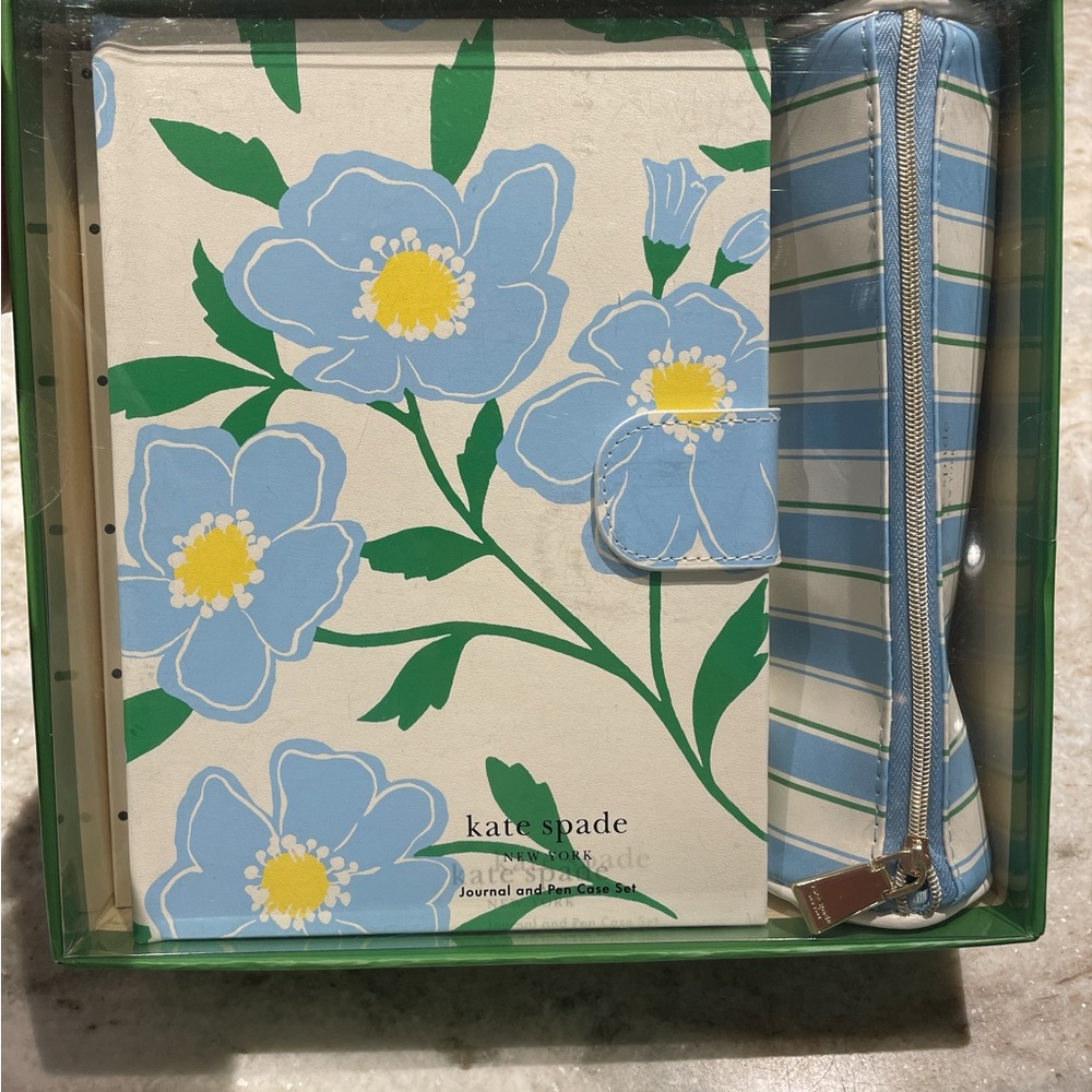 Kate Spade NIB Sealed Sunshine Floral Journal and Pen Case Set